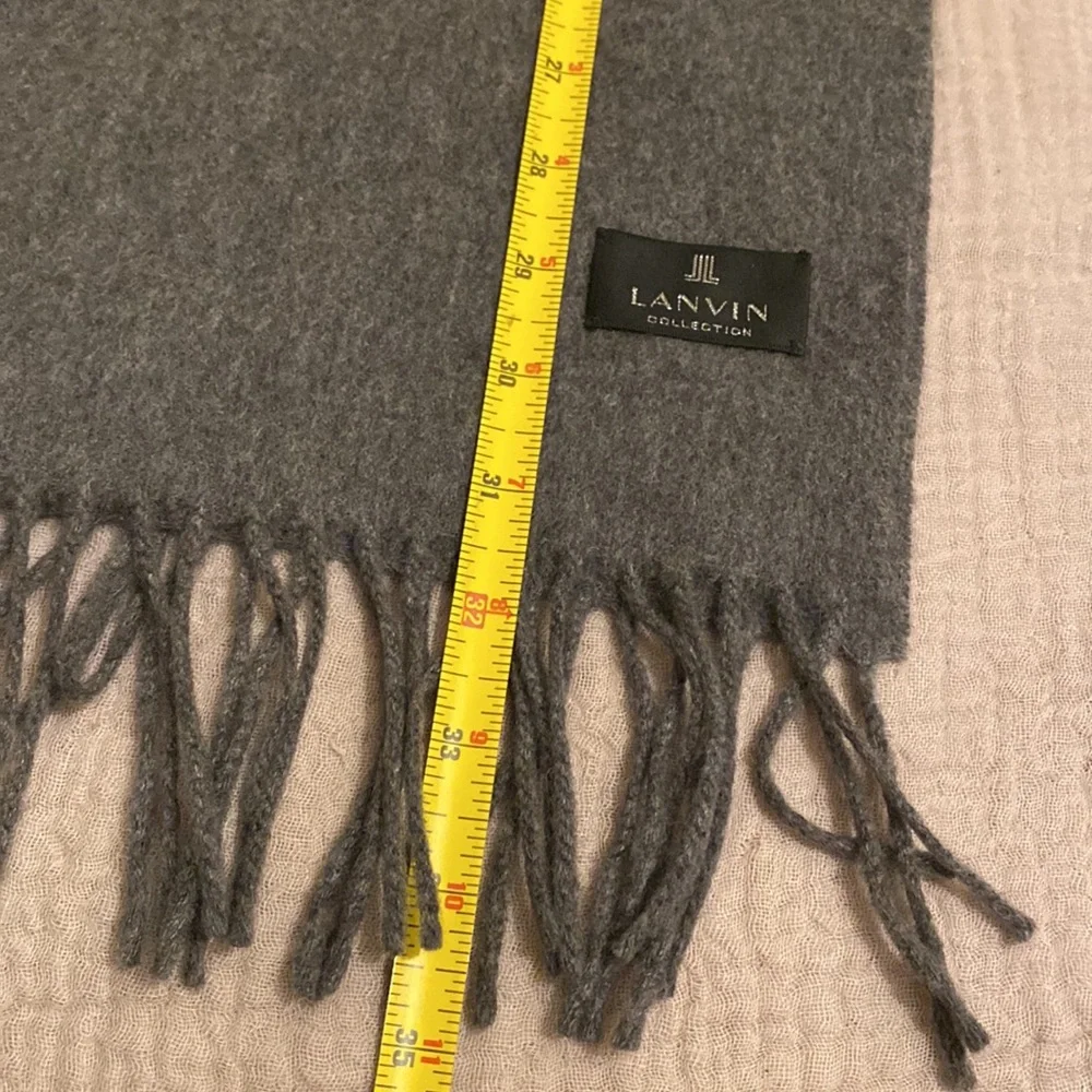 Lanvin Cashmere Charcoal Wool Men's Scarf